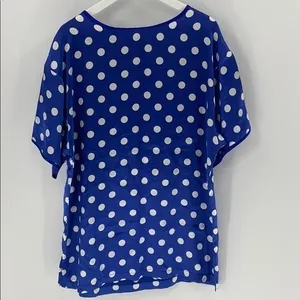 Victoria's Secret Polka Dot Sleep Shirt Womens Size S Blue Vintage Y2K Satin Top thumbnail 5