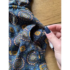 Daniel Rainn Shift Dress Women XL Navy Blue Geometric Lined Bohemian Hippie Chic thumbnail 5