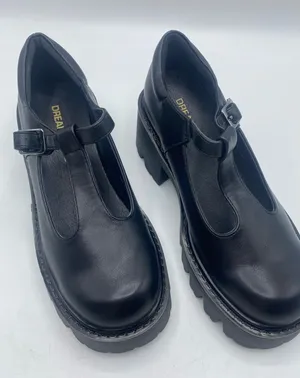Chunky Heel Mary Jane Platform Shoes T Strap Buckle Black 6 Goth Baby Doll thumbnail 1