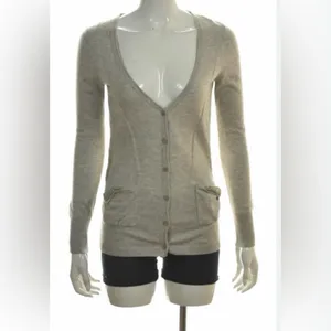 Guinevere X Anthropologie Grey Wool & Silk Blend Cardigan Size Small thumbnail 2