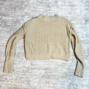 Free People Women’s Small Sweater Bell Song Pullover Knit Sandcastle Grandmacore thumbnail 6