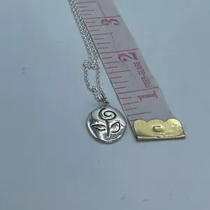 Sterling silver laser cut rose pendant necklace. thumbnail 7