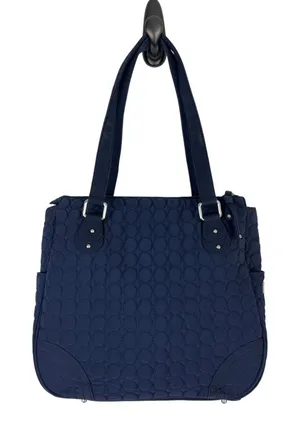 Vera Bradley Blue Quilted Microfiber Zipper Tote thumbnail 1