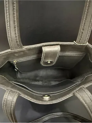 Vintage COACH 9305 Gray Glove-Tanned Leather Bleecker Bucket Shoulder Tote Bag thumbnail 9