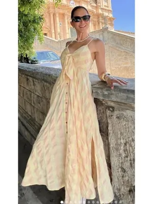 FREE PEOPLE Via Gingham Cotton Seersucker Sundress Creamsicle Combo Eve Medium thumbnail 3