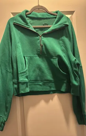 Cascadia green Lululemon funnel neck scuba thumbnail 1