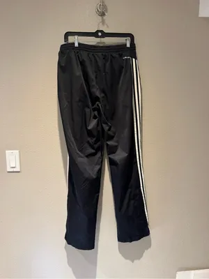 Adidas Classic Black 3-Stripe Track Pants / Wind Pants - Size Medium thumbnail 6