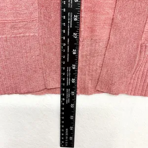 LOFT Open Front Cardigan Women XS/S Pink Short Sleeve Wool‎ Blend Layer Sweater thumbnail 2