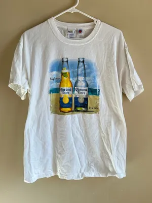 Vintage Corona Graphic Tee White Size L thumbnail 1
