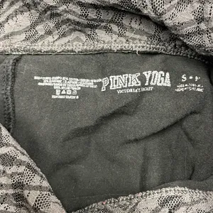 Victoria's Secret PINK Black Lace Silver Sparkle fold over leggings pants Y2K Sm thumbnail 4