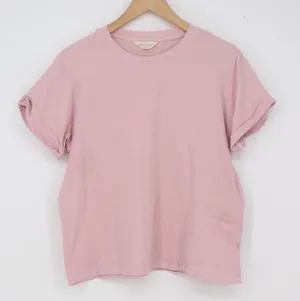 gemma & olivia T-Shirt Womens Medium Pink Cuffed Short Sleeve Cotton Fair thumbnail 1