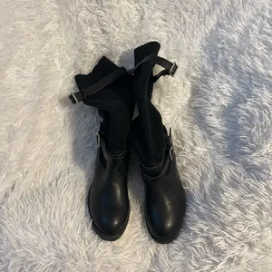 Kawaii Black Knitted socks belted Boots thumbnail 3