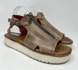 Bed Stu Clancy Buckle Platform Sandals Women's Size 10 Brown Leather Boho Rustic thumbnail 1