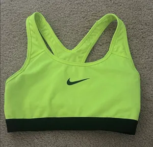 Nike Neon Lime Racerback Sports Bra with Black Band thumbnail 1