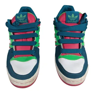 Adidas Forum Low Sneakers Women Size 7 Teal Pink Green‎ White Athletic Shoes thumbnail 2