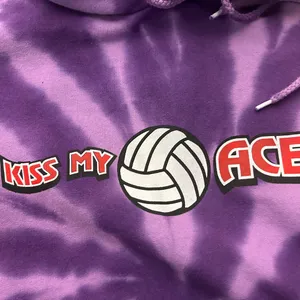 Hoodie Purple Tie-Dye Hoodie with Volleyball Graphic L/G/G Great Shape!! thumbnail 6