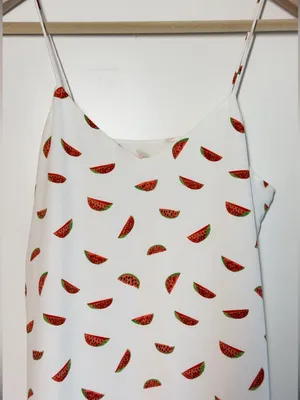Cooper & Ella Jessica Watermelon Ruffled Dress White Red Print Size S thumbnail 2