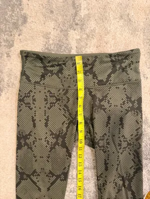 Lululemon Olive Green Snake-Print Capris thumbnail 4