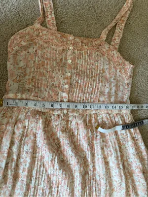 Loveshackfancy bohemian fairy girly Tove Sleeveless Floral Midi Dress size 10 thumbnail 13