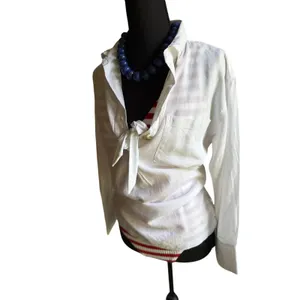 Old Navy Linen Blend White Tunic Cover Up Shirt Small Coastal Beach Resort thumbnail 10