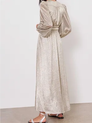 ba&sh Celie Metallic Dress in Gold thumbnail 13