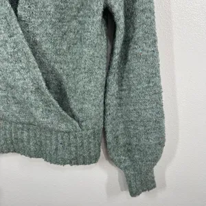 ASTR‎ The Label Sage Green Wrap Knit Sweater Womens Size Large Cozy Textured Top thumbnail 5