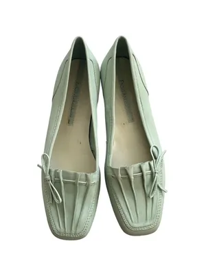 ENZO ANGIOLINI Light Green Seashell Leather Loafers Flats Size 5.5 thumbnail 2