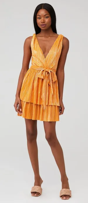 Sabina Musayev Alma Mini Dress in Mandarin orange thumbnail 1