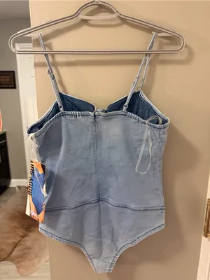 Thrill Jeans Denim Bustier Bodysuit – New With Tags (Size L) thumbnail 5