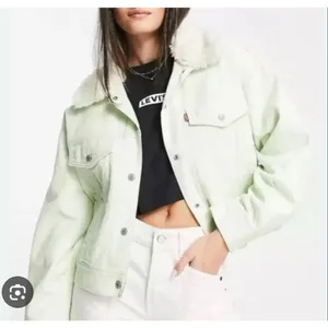 Levi’s mint corduroy Sherpa bomber jacket smwll thumbnail 1