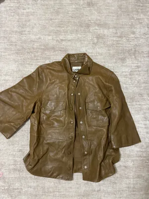 Ganni lamb leather shirt size 38 thumbnail 2