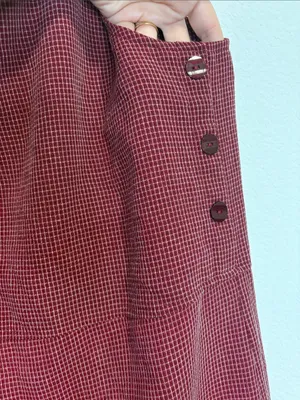 Sleeveless Maxi Dress in Deep Red plaid/gingham 10 thumbnail 3