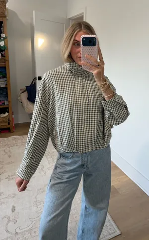 Amazon gingham zip up jacket  thumbnail 1