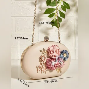 Floral Clutch Evening Bag with Rhinestone Opening thumbnail 11