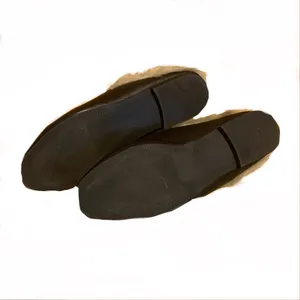 Steve Madden "Khloe” Black Leather With Faux Fur Lining Mule Slides (9) thumbnail 5