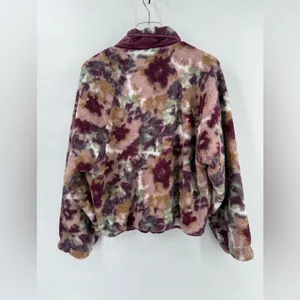Calme by Johnny Was Purple Floral Printed Fleece‎ Jacket size small thumbnail 4