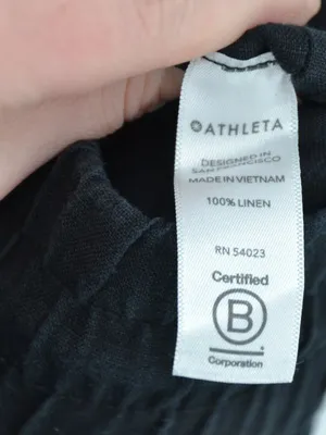 Athleta Cabo Linen Jogger Pants Womens 12 Tall Black Lightweight Pockets Taper thumbnail 6