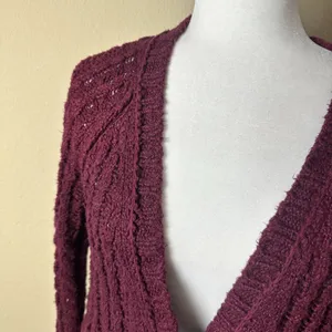 FREE PEOPLE Cable Knit Oversized Cardigan Sweater Size XS thumbnail 4
