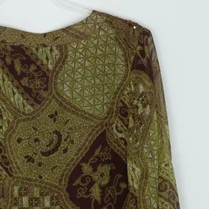 Bob Mackie Womens Art To Wear Silk V Neck Sequin Top‎ Size 14 3/4 Sleeve Office thumbnail 8