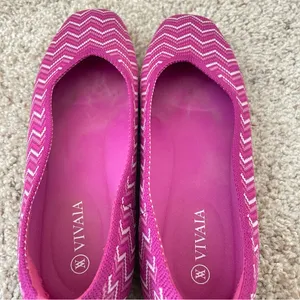 VIVAIA Square Toe V-Cut‎ Flats Margot 2.0 Orchid Multi Chevron Size 38.5 US 7.5 thumbnail 7