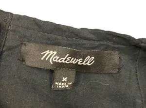 Madewell Seersucker Puff-Sleeve Cutout Mini Dress in Black size Medium thumbnail 8