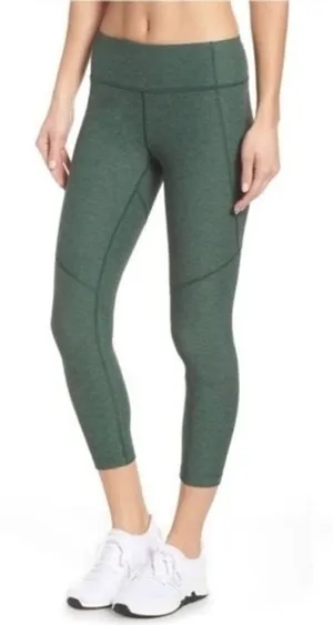 Outdoor Voices 3/4 Warm-Up Crop Leggings, Activewear, Hunter Green Size Small thumbnail 1