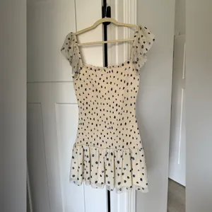 Wilfred‎ Artizia Smocked Ivory Dress Eldorado blue ivory mini ruffles dot thumbnail 6