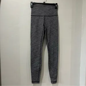 Lululemon Wunder Under‎ High Rise Tight Heathered Black Size 4 W5AM9S thumbnail 2