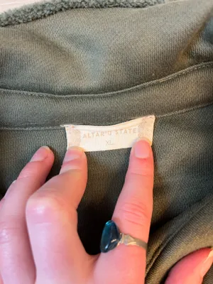 Altar'd State Olive Green Fleece Jacket thumbnail 4