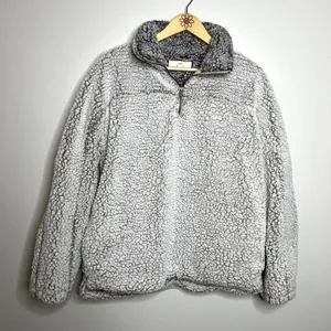 Thread + Supply Fleece Pullover Fuzzy Sweatshirt Gray Size M thumbnail 4