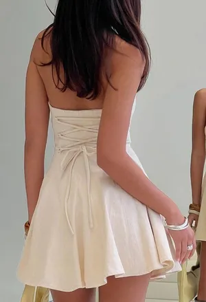 Princess Polly - ZAVIRA STRAPLESS ROMPER OAT thumbnail 1