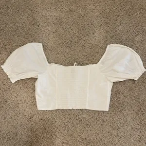 Aritzia Sunday Best white crop top size med NWOT #105 thumbnail 7