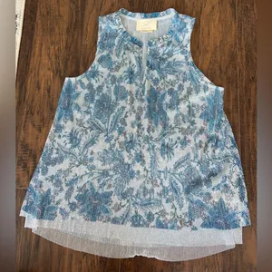 Anthropologie Shimmering Floral Blouse thumbnail 5