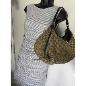 Gucci tote all over logo beige brown jacquard fabr thumbnail 9